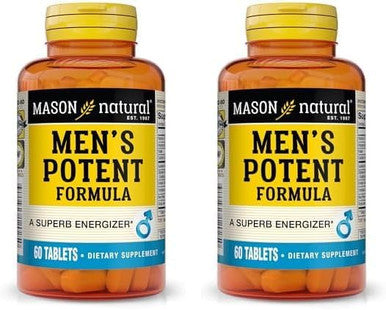 Mason Natural Men'S Potent Formula - Supports Energy And Performance, Improved, Endurance, Stamina And Vitality, Herbal Complex Supplement, 60 Tablets