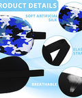 Eurzom Camo Sleep Mask Soft Sleeping Eye Masks For Comfortable Artificial Silk Sleeping With Elastic Straps For Blocking Light For Men Women 4 Colors 4 Pieces