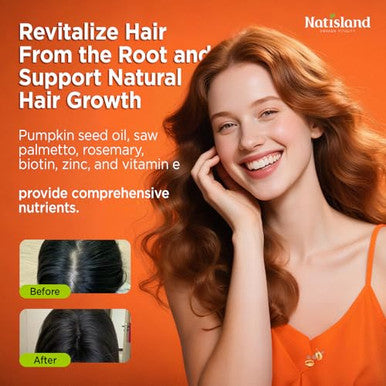 Natisland Pumpkin Seed Oil Gummies With Saw Palmetto Cold Pressed Pumpkin Seed Oil Supplement For Hair Growth Prostate Health & Urinary Tract Support Sugar Free Vegan Pineapple Flavor 60 Count