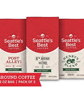 Seattle's Best Coffee Dark Roast Ground Coffee Variety Pack | 12 Ounce Bags (Pack of 3)