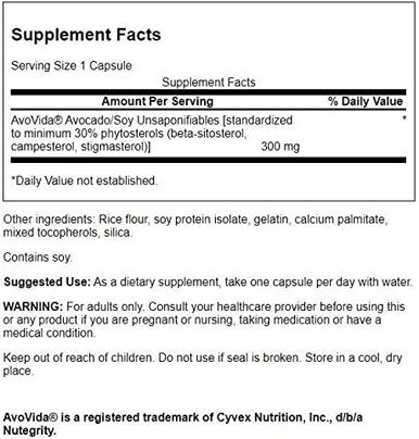 Swanson AvoVida - Natural Supplement Promoting Joint Health '&' Mobility - Avocado '&' Soybean Unsaponifiables to Support Cartilage '&' Tissue Health - (60 Capsules 300mg Each) 2 Pack