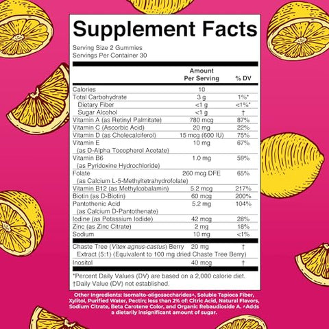 Maryruth'S Multivitamin For Women 40 Sugar Free Vegan Womens Vitamins Immune Support Daily Women'S Multivitamin Chasteberry Hair Skin And Nail Gummy Vitamins For Women 60 Count