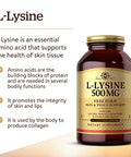 Solgar L-Lysine 500 Mg 250 Vegetable Capsules - Enhanced Absorption & Assimilation - Promotes Integrity Of Skin & Lips - Collagen Support - Amino Acids - Non-Gmo Vegan Gluten Free