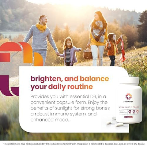 REVITALIZE Vitamin D3 5000 IU Supplement for Immune Support and Bone Health 120 Capsule Compare and Save Complete.