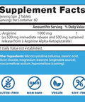 Doctor'S Best L Arginine Supplement For Men & Women - L-Arginine 1000 Mg Per Serving Supports Nitric Oxide (No) Levels Sustained Plus Immediate Release 120 Bilayer Tablets