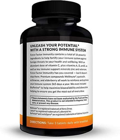 Force Factor Immunity Immune Support Booster 1000Mg Of Vitamin C Plus Vitamin D Zinc Probiotics Quercetin Antioxidants And Ecea For Immune Health Defense 90 Tablets