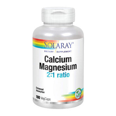 Solaray Calcium and Magnesium AAC Capsules, 180 Count (Packaging May Vary)