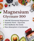 Vitalitown Magnesium Glycinate Chelated, Non Buffered 300Mg Elemental Magnesium Most Bioavailable, Fully Reacted Bone, Muscle, Calm, Sleep, Heart Healths 90 Tablets, Non-Gmo