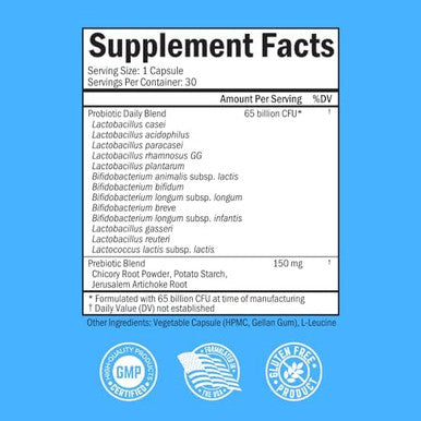 65 Billion Cfu Daily Probiotic Supplement (1 Month Supply) Plus Turmeric Curcumin With Black Pepper Extract 1500Mg Complex (Trial Size)