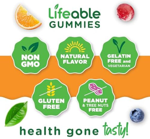 Lifeable Vitamin D3 10000IU Great Tasting Bone Strength Supplements Vitamin D3 Gummies for Bone Health Vitamin D Gummies for Adults Men Women 90 Gummies