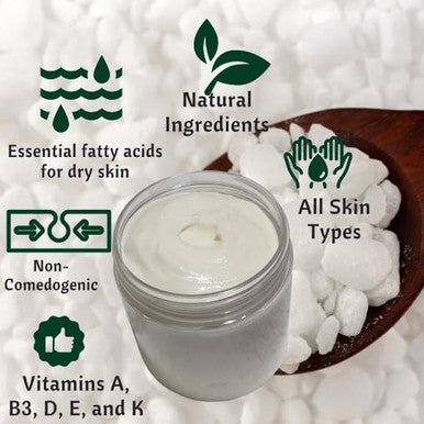 Beef Tallow & Magnesium Body Butter - Grass Fed And Finished Beef Tallow Magnesium Cream- Handmade Moisturizer For Cracked, Dry, Itchy Skin- Eczema Cream- Diaper Rash (Oatmeal & Honey)