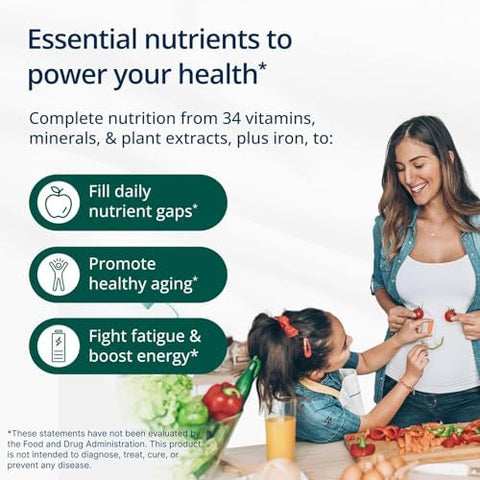Metagenics PhytoMulti with Iron Daily Multivitamin for Men and Women with Phytonutrients* Methylfolate Vitamins A K Zinc and B6 Iron Bisglycinate 18 mg Non GMO Gluten Free 60 Tablets