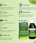 Herbion Naturals Sugar Cough Syrup With Stevia 5 Fl Oz Relieve Cough And Soothes Sore Throat Optimizes Immune For Bronchial & Lung Function