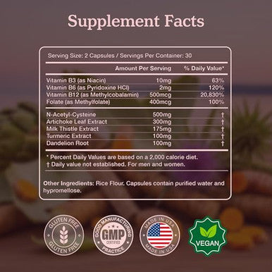 More Longevity & Wellbeing Liver Cleanse Detox & Repair 60 Caps