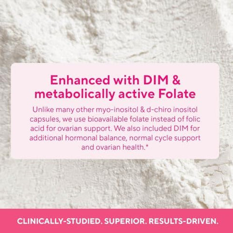 Premium Ovarian Health Support Supplement Hormone Balance Ovulation and Cycle Regularity MyoInositol and DChiro Inositol Supplement for Women 40: 1 Inositol Ratio With Folate and DIM 90 Capsules