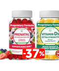 Lunakai Prenatal And Vitamin D3 Gummies Bundle - Pregnancy Multivitamin Gummy With Iron & Folic Acid - Immunity Bone And Mood Support Supplement For Adults