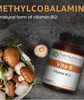 Pure Nutrition Natural Vitamin B12 1500Mcg (Methylcobalamin) 120 Veg Tabs Vitamin B12 Supplement Helps Support Metabolism Blood Cells And Nerves Function Non Gmo