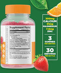 Lifeable Calcium Magnesium + Calcium Magnesium Zinc & Vitamin D Gummies Bundle Great Tasting Vitamin Supplement Gluten Gmo Chewable Gummy