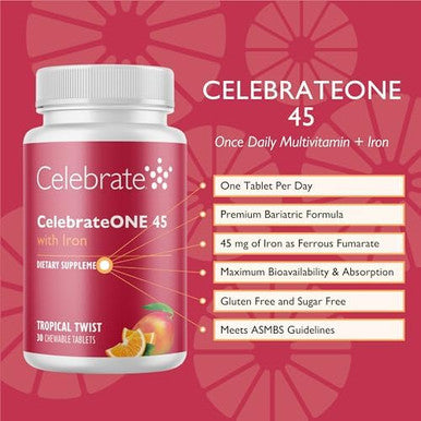 Celebrateone 45 Chewable Multivitamin With Iron & Balance Probiotic Bundle ÃƒÂ¢Ã¢â€šÂ¬Ã¢â‚¬Å“ Bariatric Vitamins For Post-Gastric Bypass & Sleeve Gastrectomy ÃƒÂ¢Ã¢â€šÂ¬Ã¢â‚¬Å“ Nutritional & Digestive Support
