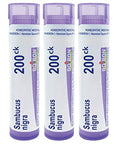 Boiron Sambucus Nigra 200Ck Homeopathic Elderberry For Hoarseness With Painful Cough And Nasal Congestion - Pack Of 3 (240 Pellets)