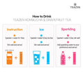 Teazen 2 Flavor 40 stick Variety Pack Pink Grapefruit Hibiscus and Green Tea Powdered Drink Mix (20 Sticks 3.52oz) and Kombucha Lemon Flavor Powdered Drink Mix (20 Sticks 3.52oz)