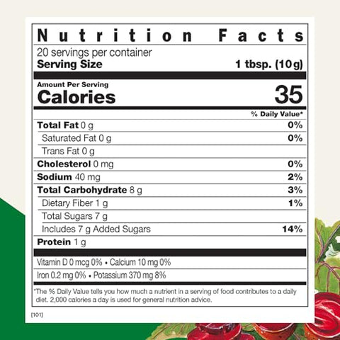 Floradix Salus Red Beet Crystals - Organic Nutritional Beet Root Powder Mix - Superfood Powder Supplement With Vitamin C Folate Magnesium & Potassium 7 Oz