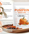 Mcukv Pumpkin Seed Oil With Saw Palmetto 1000Mg Per Serving Cold Pressed Pumpkin Seed Oil Capsules For Hair Scalp Urinary & Prostate SupportPure Virgin With Essential Fatty AcidsNon-Gmo 300Pcs
