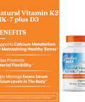 Doctor'S Best Natural Vitamin K2 Mk-7 Plus D3 - Vit D3 And K2 Mk7 Supplement For Men & Women Supports Tissue Artery & Bone Health Non-Gmo Gluten Free Soy Free Vegetarian 60 Veg Caps