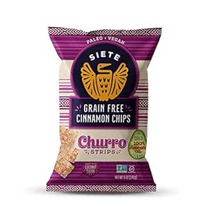 Siete Grain Free Cinnamon Churro Strips, 5 oz Bag (1 Pack) - Dairy Free, Paleo, Vegan, Non-GMO, Gluten Free