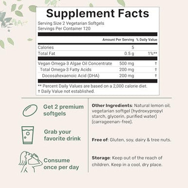 Micro Ingredients Kids Omega-3 Fish Oil 240 Veggie Softgels Vegan Omega 3 With 200Mg Dha Lemon Flavored Fish Oil Alternative From Algae Oil No Fishy Smell Or Aftertaste