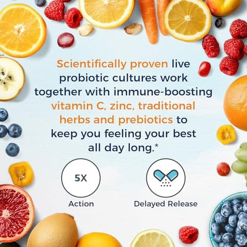 Vitalitown Probiotics 70 Billion Cfu Immune Support Probiotics Supplement 15 Clinical-Strength Strains With Vitamin C Zinc Elderberry & Ecea Digestive Health 60 Vegan Capsules Non-Gmo