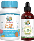 Maryruth'S Vitamin K2 D3 Gummies (Peach Mango & Apricot) & Usda Organic Probiotic Drops Clean Label Project Verified Vitamins For Joint Support & Overall Health Vegan Non-Gmo Gluten Free