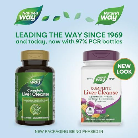 Nature'S Way Complete Liver Cleanse Supports The Body'S Detoxification Processes With Milk Thistle B-Vitamins Amino Acid Liver Blend 84 Capsules (Packaging May Vary)