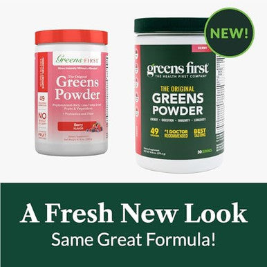 Greens First Original Greens Powder 49 Superfoods Organic Fruits & Veggies Prebiotics Probiotics & Digestive Enzymes Antioxidant Smoothie Dairy Vegan & Nongmo (Berry 30 Servings)
