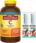 Nature Made Extra Strength Vitamin C 1000Mg 365 Tablets Dietary Supplement For Immune And Hydration Support Plus 2 Sugar White Peach Hydration Sticks