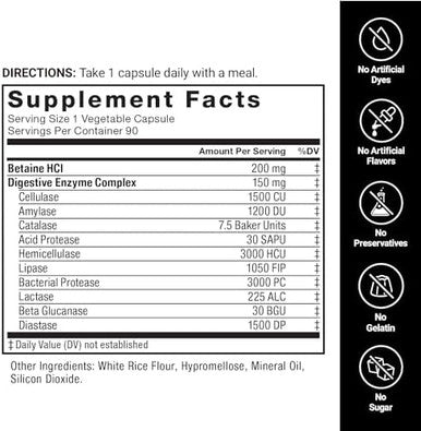 Force Factor Digestive Enzymes Complex To Support Digestive Health Gut Health And Provide Bloating Relief For Women And Men Fullspectrum 10 Digestive Enzymes Nongmo 90 Capsules