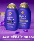 Ogx Thick & Full + Biotin & Collagen Shampoo & Conditioner Set (Packaging May Vary) Purple 13 Fl Oz (Pack Of 2)