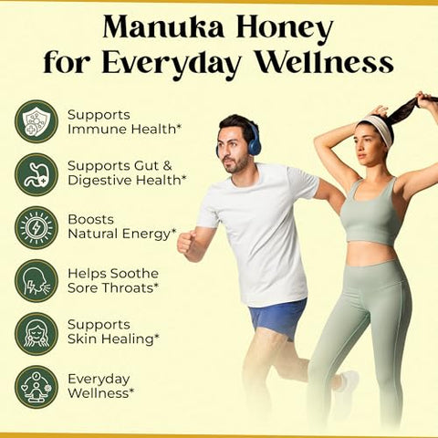 Center of Paradise Raw Manuka Honey Certified UMF 15+ | MGO 515+ (250g / 8.8oz) Glass Jar - Pure & Natural New Zealand Honey for Daily Immune Support and Wellness - Non GMO & Unpasteurized