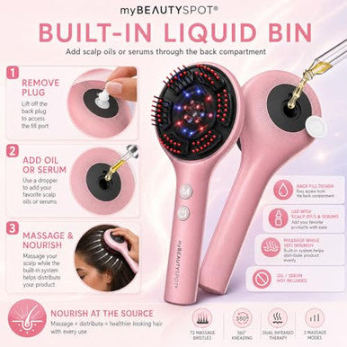 My Beauty Spot Scalp Massager For Hair Growth Electric Scalp Massager With Red Light Therapy Head Massage Comb Hair Oil Applicator