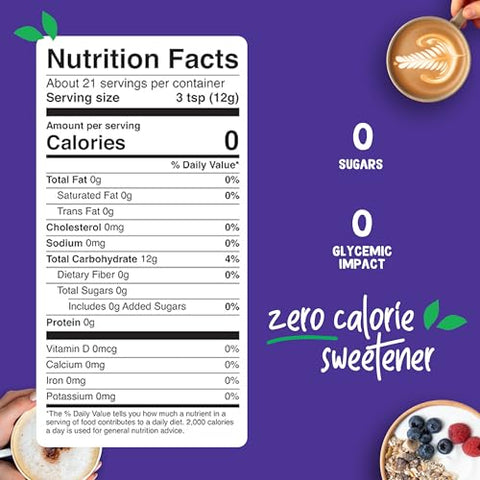 Pyure Organic Allulose Sweetener | Plant-Based Sugar Alternative, No Erythritol | Zero Carb, Zero Calorie, Keto Friendly, Zero Glycemic Index, Vegan, Gluten-Free, Non-GMO, USDA Organic | 9 oz