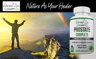 Prostate Complete Herbal Health Support Supplements For Men, Saw Palmetto Stinging Nettle Pygeum Beta-Sitosterol Reishi Shiitake, 90 Count Capsule