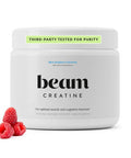 Beam Creatine Monohydrate Powder 5g Micronized Creatine Monohydrate Flavored Creatine for Women & Men Muscle Strength Growth & Cognitive Support Blue Raspberry Flavor 30 Servings