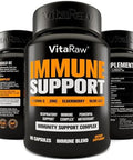 Immune Support Vitamins - Elderberry With Zinc, Vitamin C, And Garlic For Adults - Sambucus Black Elderberry Capsules & Echinacea Immunity Renewal Complex - Powerful Vegan 10 In 1 Immune Defense