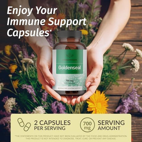 Herbamama Black Elderberry And Goldenseal Kit - Bundle Of Elderberry Extract Tincture & 700Mg Goldenseal Root Capsules - Vegan Non-Gmo Sugar & Gelatin- - 2 Pack