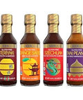 San-J - Spice of Life Variety Pack- Teriyaki, Orange Sauce, Szechuan, Thai Peanut - All Gluten Free Cooking Sauces - Non-GMO - 10 oz. Bottles - 4 Pack