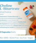 Doctor'S Best Choline Lbitartrate (Vitacholine) Supports Prenatal Health & Liver Function Nongmo Gluten Soy Vegan 60 Veggie Caps