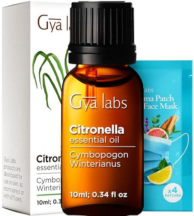 Gya Labs Citronella & Tea Tree Essential Oil Set - Aromatherapy Grade Essential Oils Set - 2X0.34 Fl Oz - Gya Labs