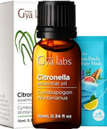 Gya Labs Citronella Essential Oil For Diffuser 0.34 Fl Oz Premium Grade Essential Oils For Diffuser Aromatherapy Hair Care Skin Care Body Massage & Diy Candle Making Scents