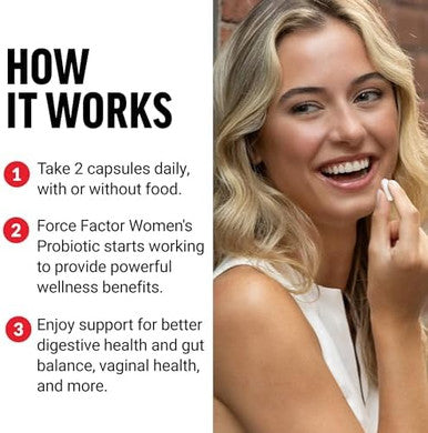 Force Factor Probiotic For Women 50 Billion Cfu Women S Probiotic For Digestive Health Immunity And Vaginal Health 10 Strains With Lactobacillus Acidophilus Vegan 60 Capsules