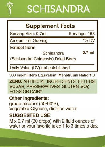 Secrets of the Tribe Schisandra Tincture Alcohol Extract, Schisandra (Schisandra Chinensis) Dried Berry (4 FL OZ)